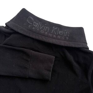 Calvin Klein Performance Women's S Black Fleece Quick Dry Zip Jacket Fold Collar